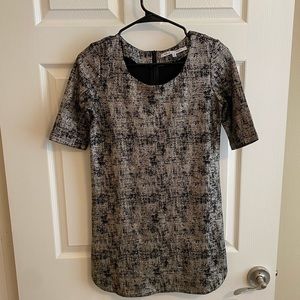 Mod Black & Gold Shift Dress